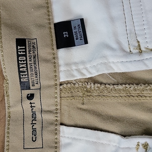 Men's Rugged Flex Relaxed Fit Canvas Cargo Shorts, Khaki, Size 33, NWOT - Picture 10 of 13